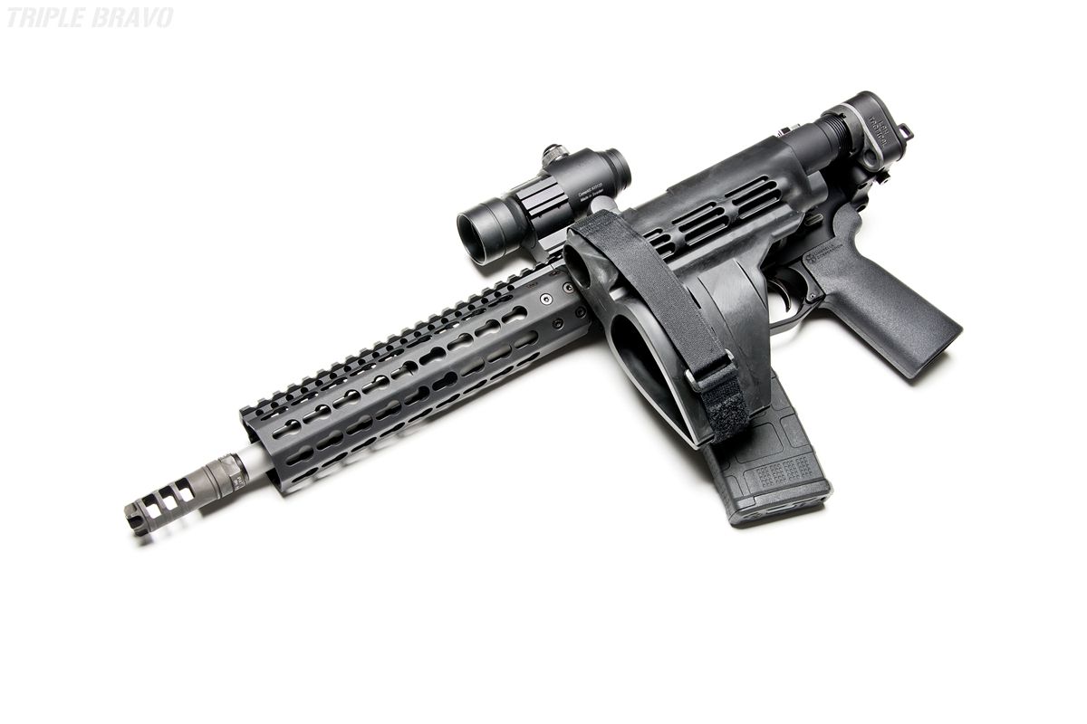 Any pictures of Law Tactical folding hinge with cheek rest while folded